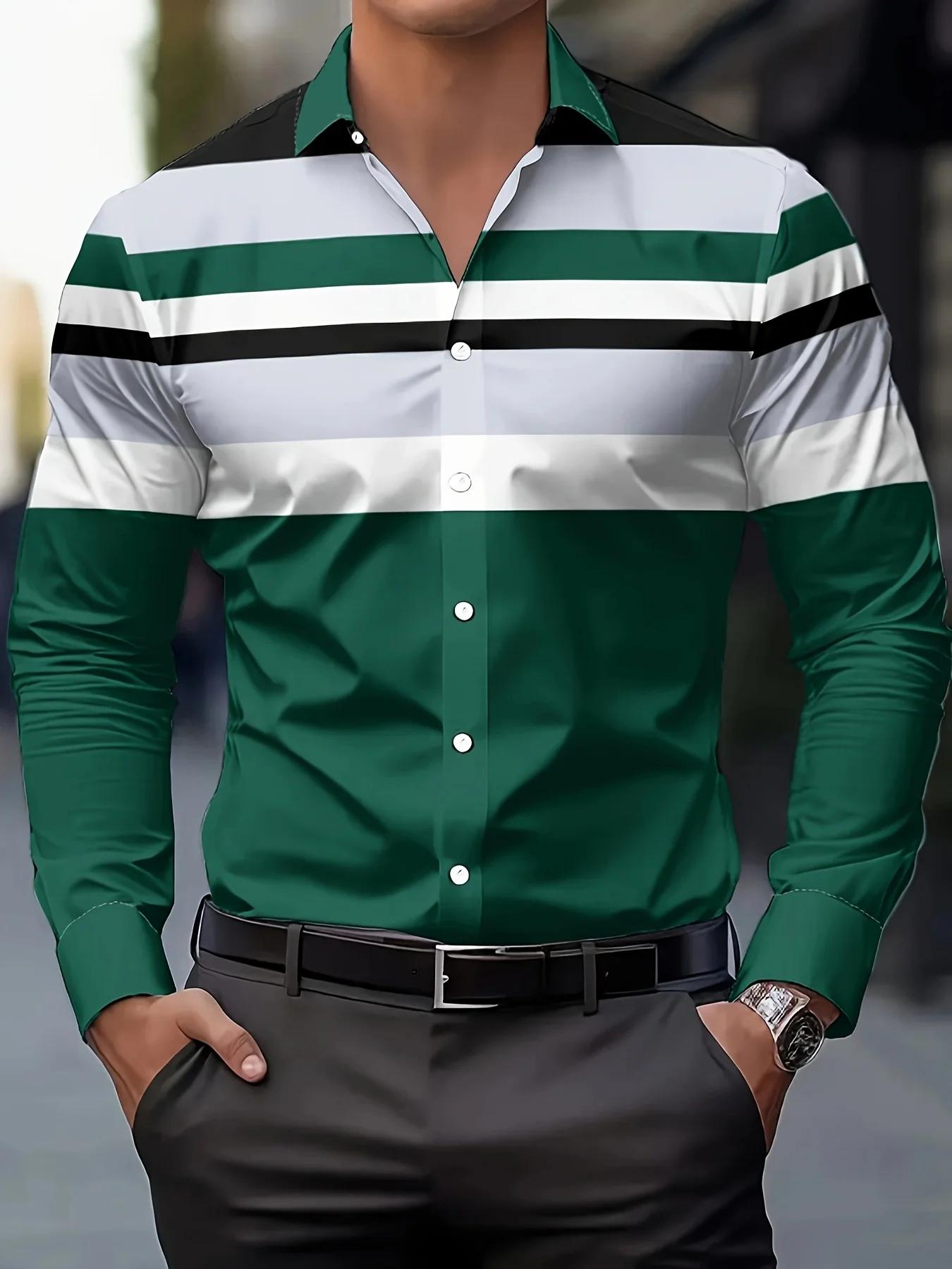Chemise d'affaires décontractée pour hommes, boutonnée, manches longues, chemise de bureau formelle