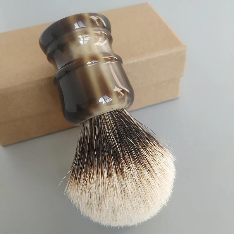 Dscosmetic Brosse à raser en poils de blaireau manchourien à deux bandes de 22 mm avec manche en rés