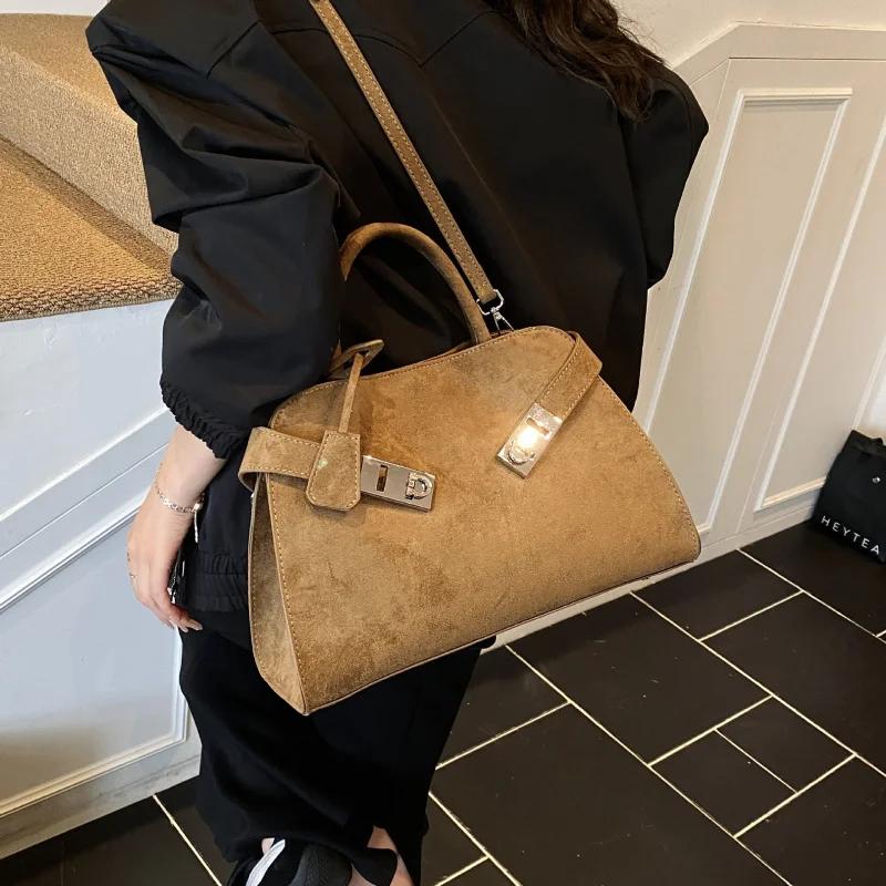 Sac fourre-tout en daim pour femme, nouveau sac à bandoulière tendance de grande capacité, sac à mai