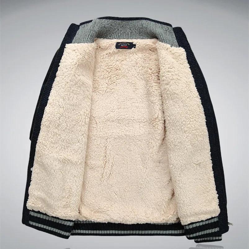 Polaire chaud homme pull doublure en laine hiver Cardigan épaissir pardessus décontracté coton noir
