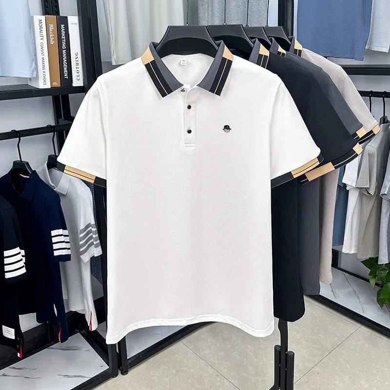 Nouvelle Collection – Polo d'été pour homme à manches courtes avec revers, motif lettres, design de