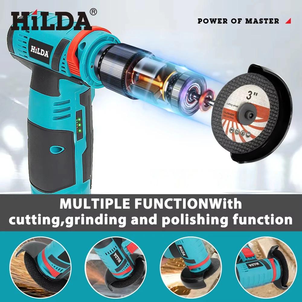 HILDA – Mini meuleuse d'angle Miniature Rechargeable 12V, avec lame de coupe à batterie, meuleuse de