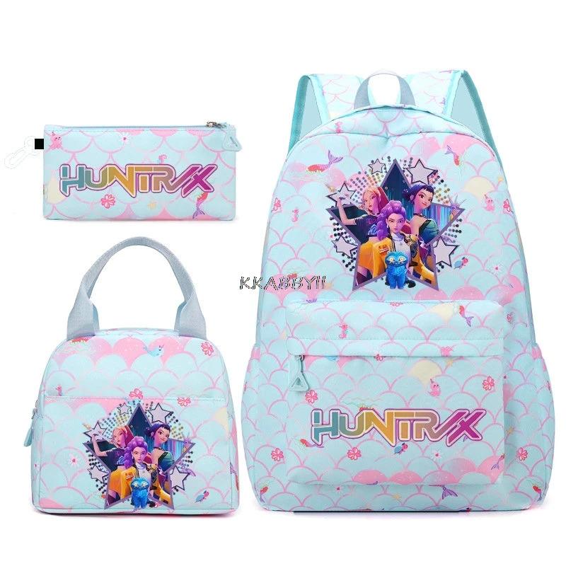 Ensemble de sacs à dos K-pop Demon Hunters, sac à dos de grande capacité, sacs à déjeuner, sacs à cr