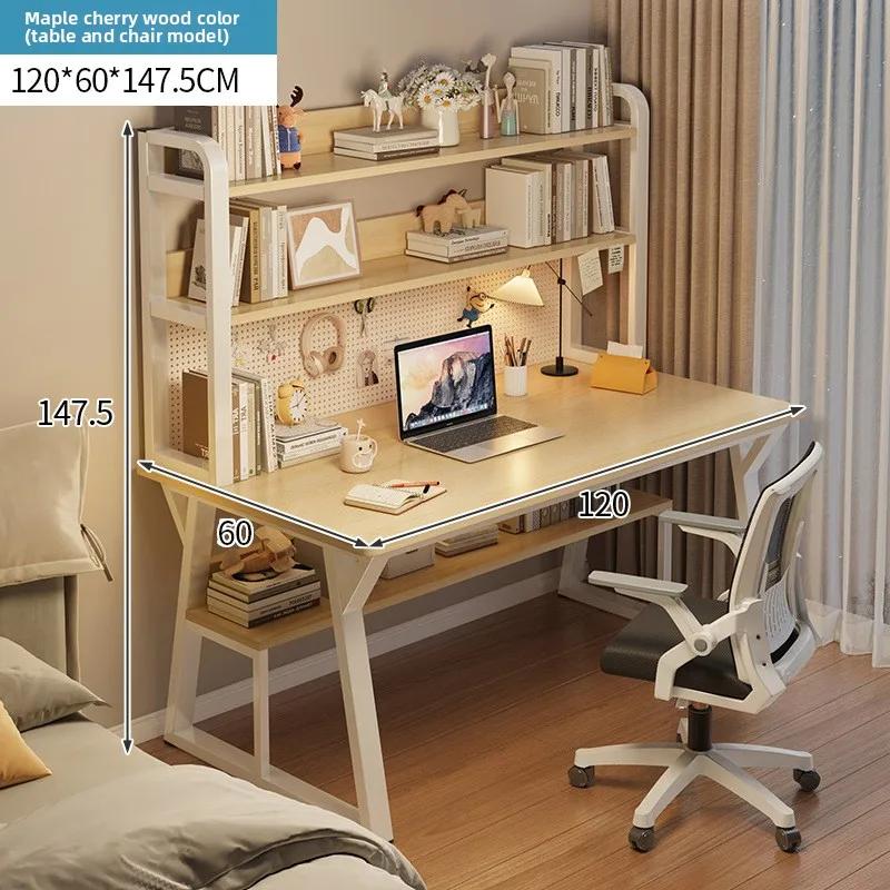 Bureau d'ordinateur durable avec étagère intégrée, bureau d'écriture pour la maison, petit bureau si