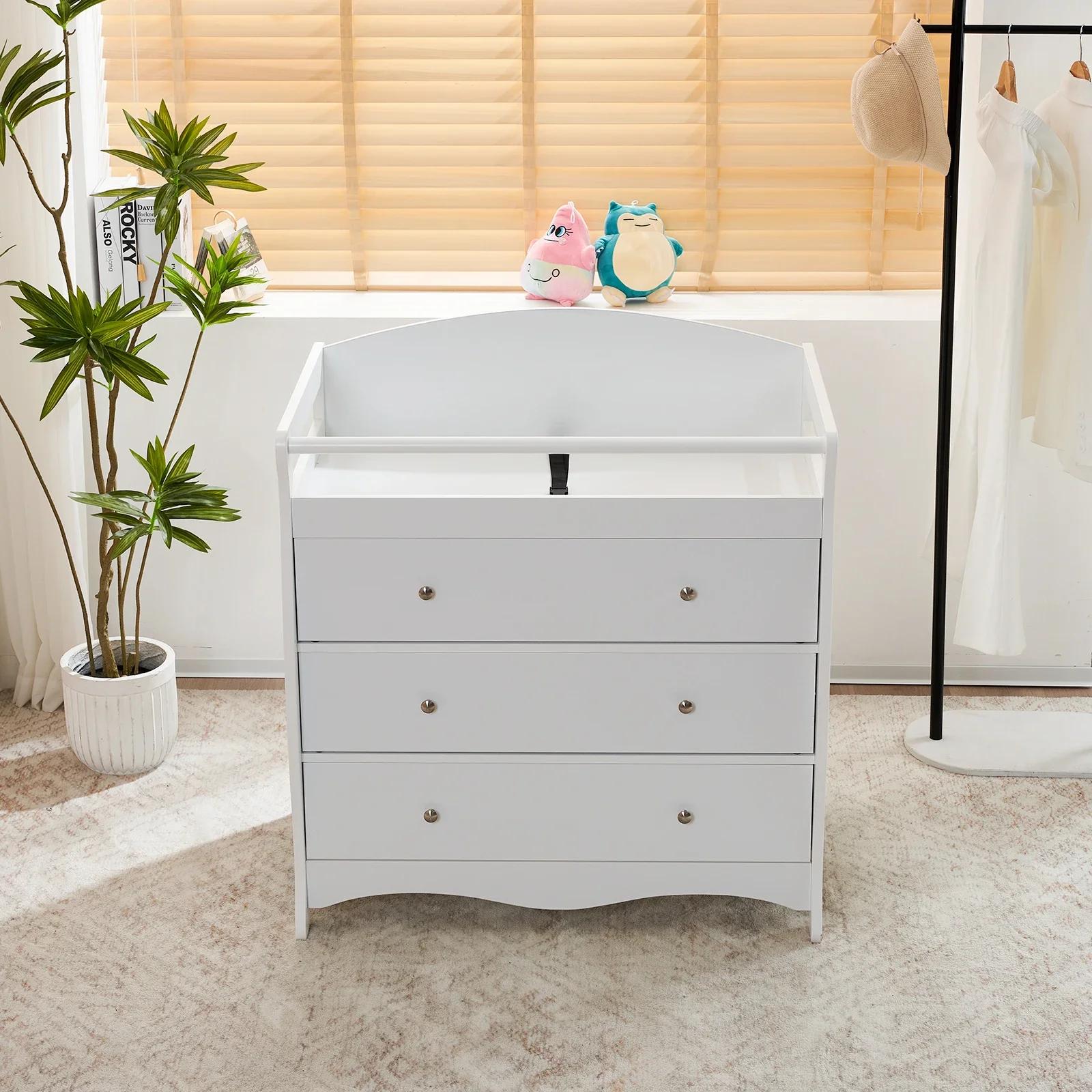 Avalon Commode double à 6 tiroirs (blanc) – Commode pour chambre d'enfant, organisateur de commode p