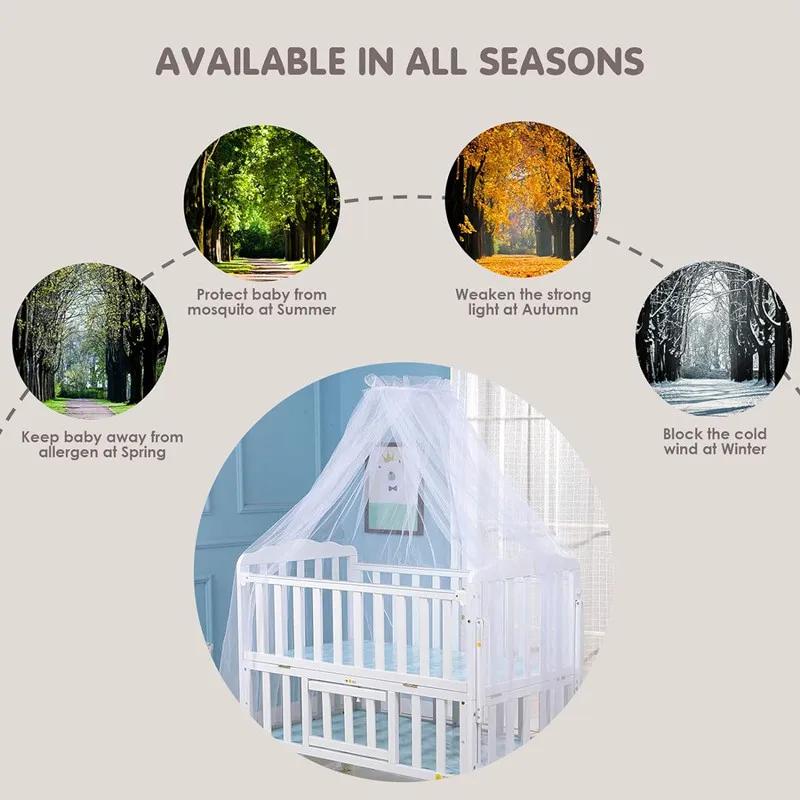 Moustiquaire d'été pour bébé, auvent de lit, Support pour lit de bébé, dôme, moustiquaire, rideau de