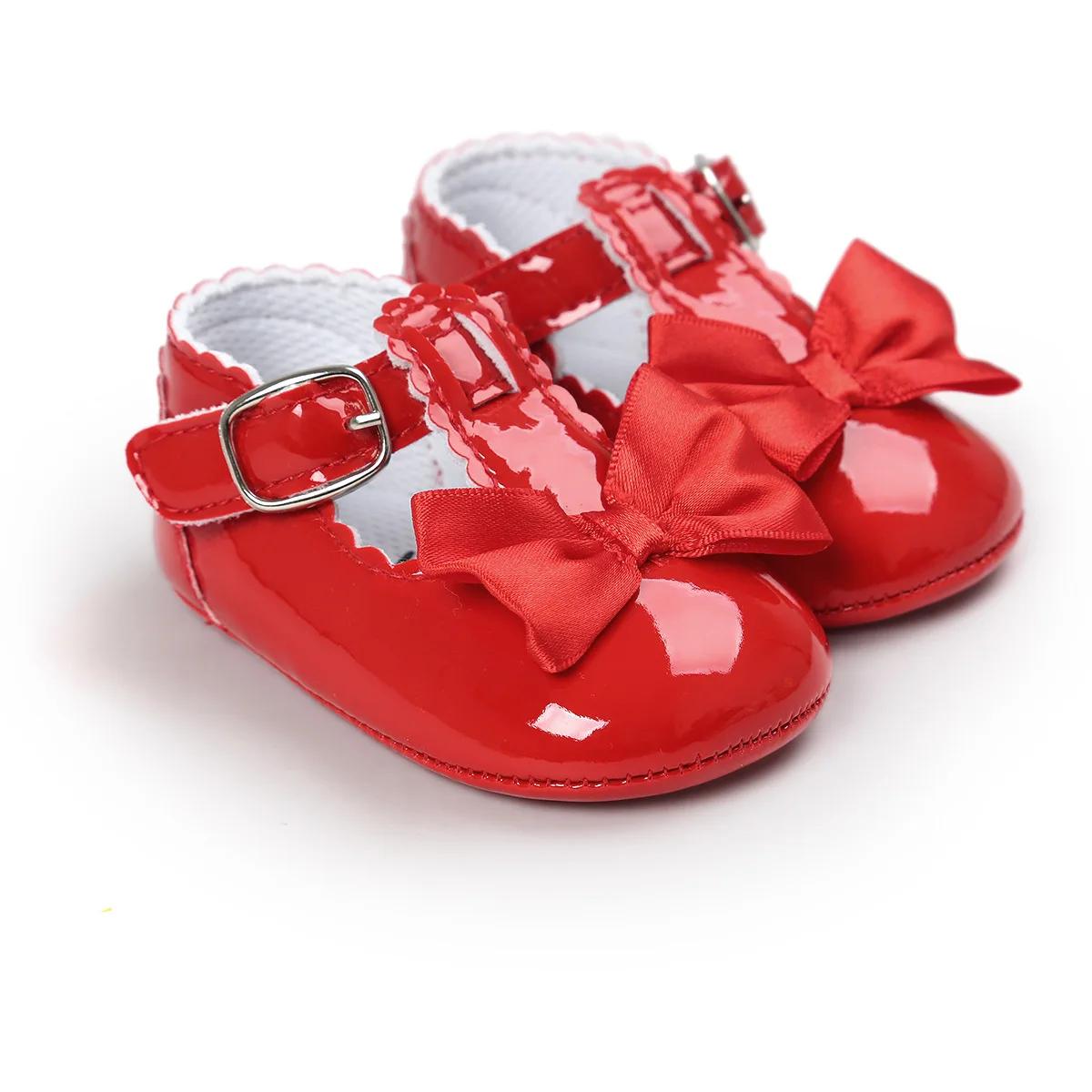 MRovior-Chaussures classiques pour bébés filles, semelle en caoutchouc avec nœud papillon, anti-alde