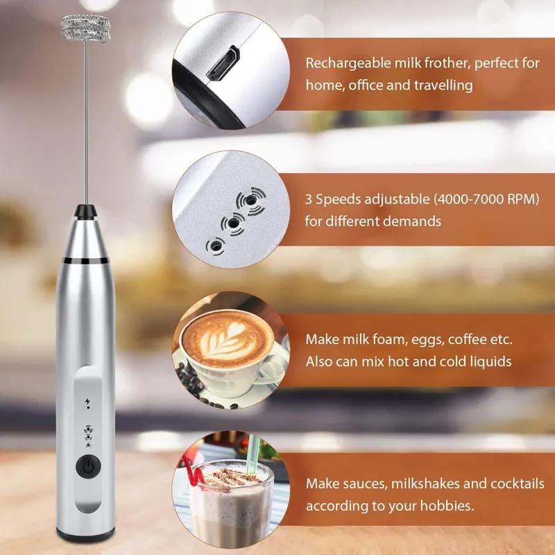 Mousseurs à lait électriques USB mélangeur électrique portatif avec Mini cafetière fouet mélangeur p