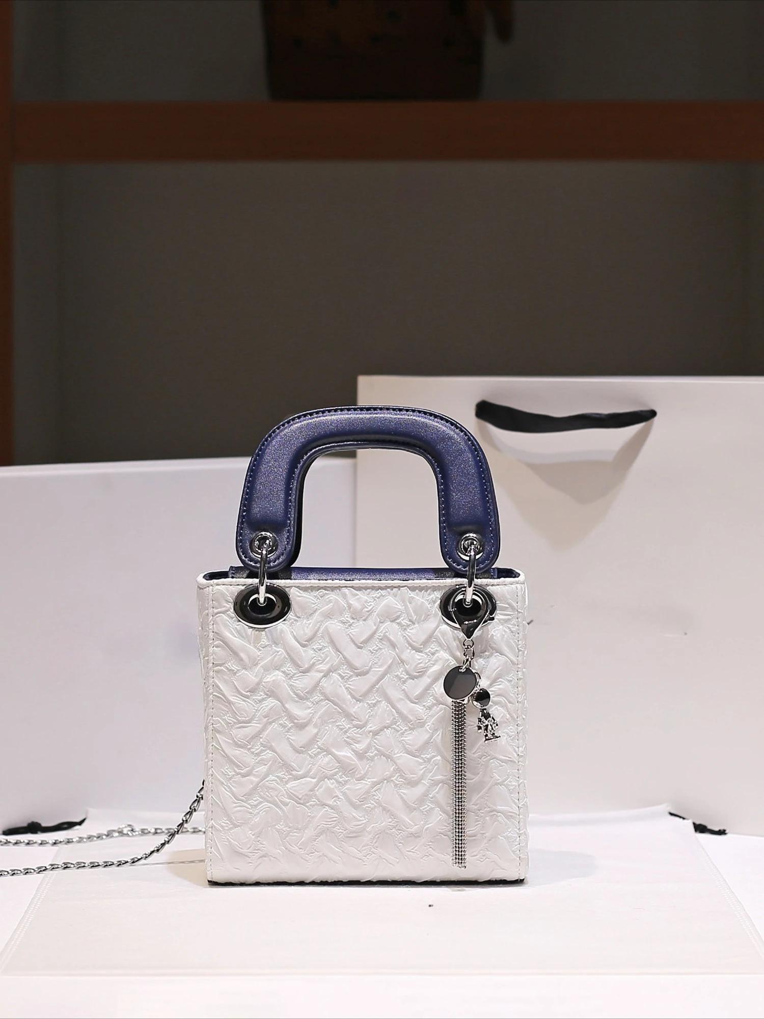 Nouveauté 2026 : Sac carré à chaîne pour femme, de créateur, mode et luxe, avec pendentif délicat et