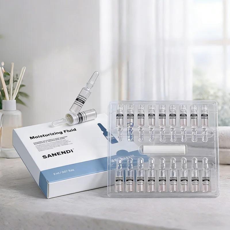 Ampoule multi-peptides d'acide hyaluronique Centella Glutathion, lignes fines, fluide hydratant, rép