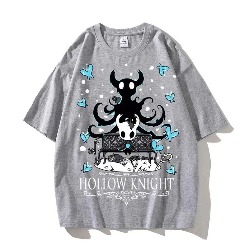 T-shirt Hollow Knight en coton pour hommes, de haute qualité, culture pop, punk, t-shirt numérique,