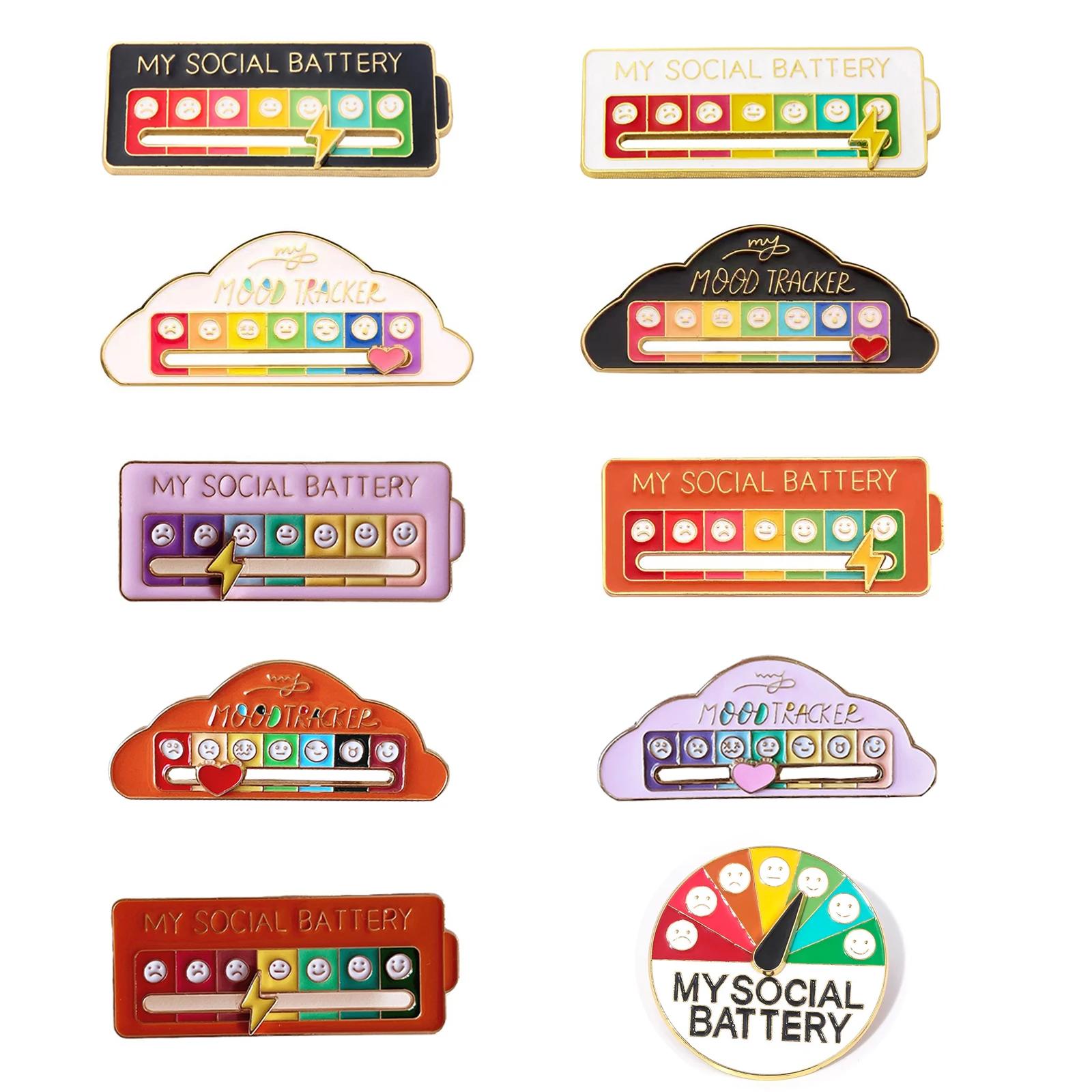 10 pièces mes broches de batterie sociale pour femmes hommes broche d'expression de Conversion d'hum