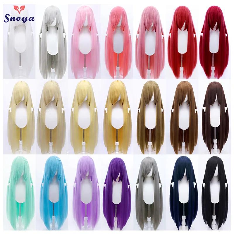 Snoya 100 cm synthétique moelleux maïs perm Cosplay perruque rose rouge bleu violet Anime fête longu