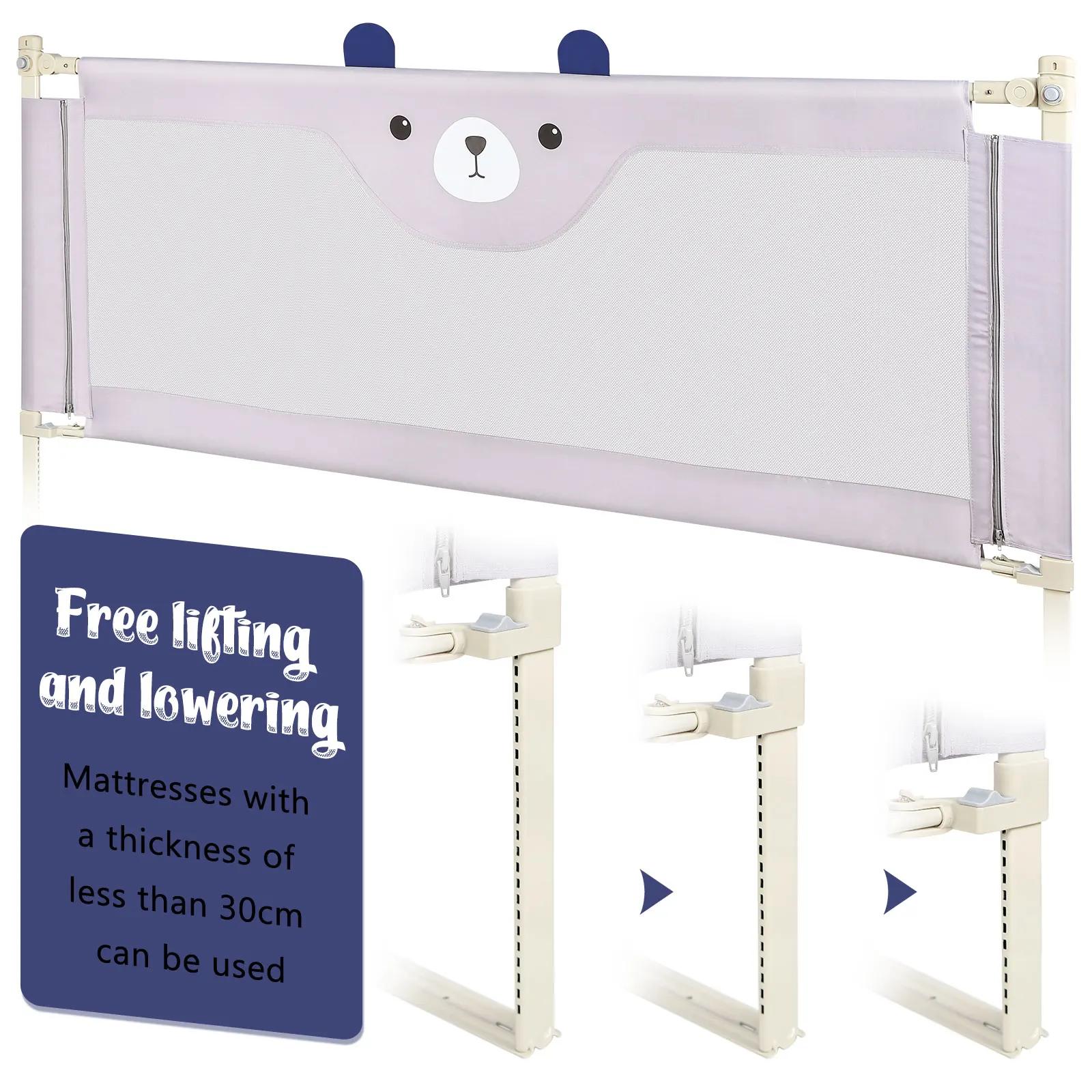1 barrière de lit pour enfants, barrière de lit pour tout-petits réglable en hauteur, protection con