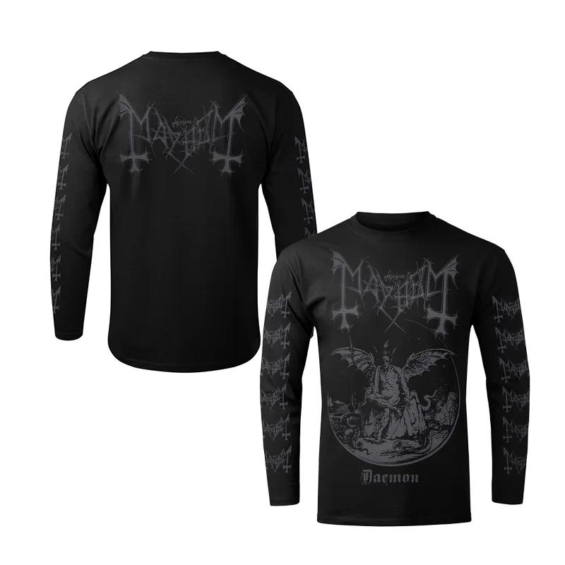 Vente chaude métal noir MAYHEM groupe street rock américain rétro 3D imprimé T-shirt hommes à manche