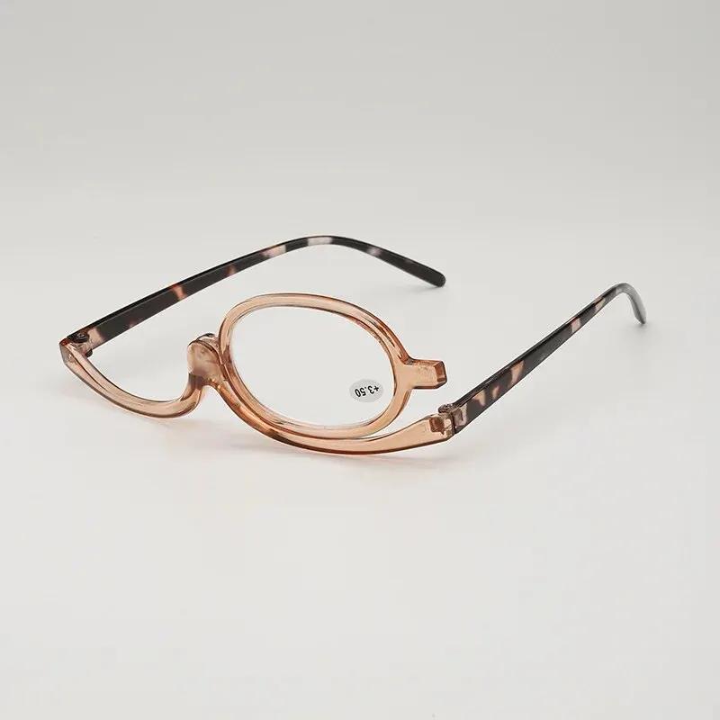 Lunettes de lecture de maquillage grossissantes rotatives pour femmes, lunettes à clapet pliantes, p