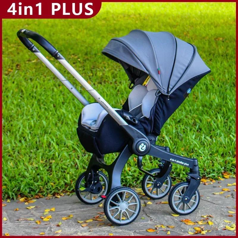 Landau de voyage léger pliable multifonctionnel à quatre roues poussette Portable bébé poussette 3 e