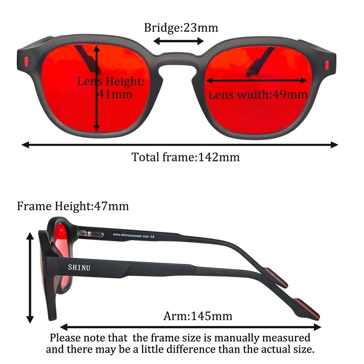 SHINU Anti lumière bleue lunettes dormir mieux lentilles rouges pour hommes lentille Orange lunettes