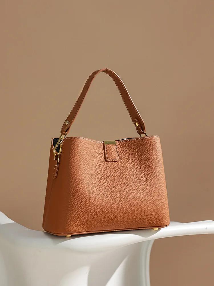 Sac à bandoulière 100% en cuir véritable pour femmes, sac à bandoulière d'été 2025, sac à main Desig