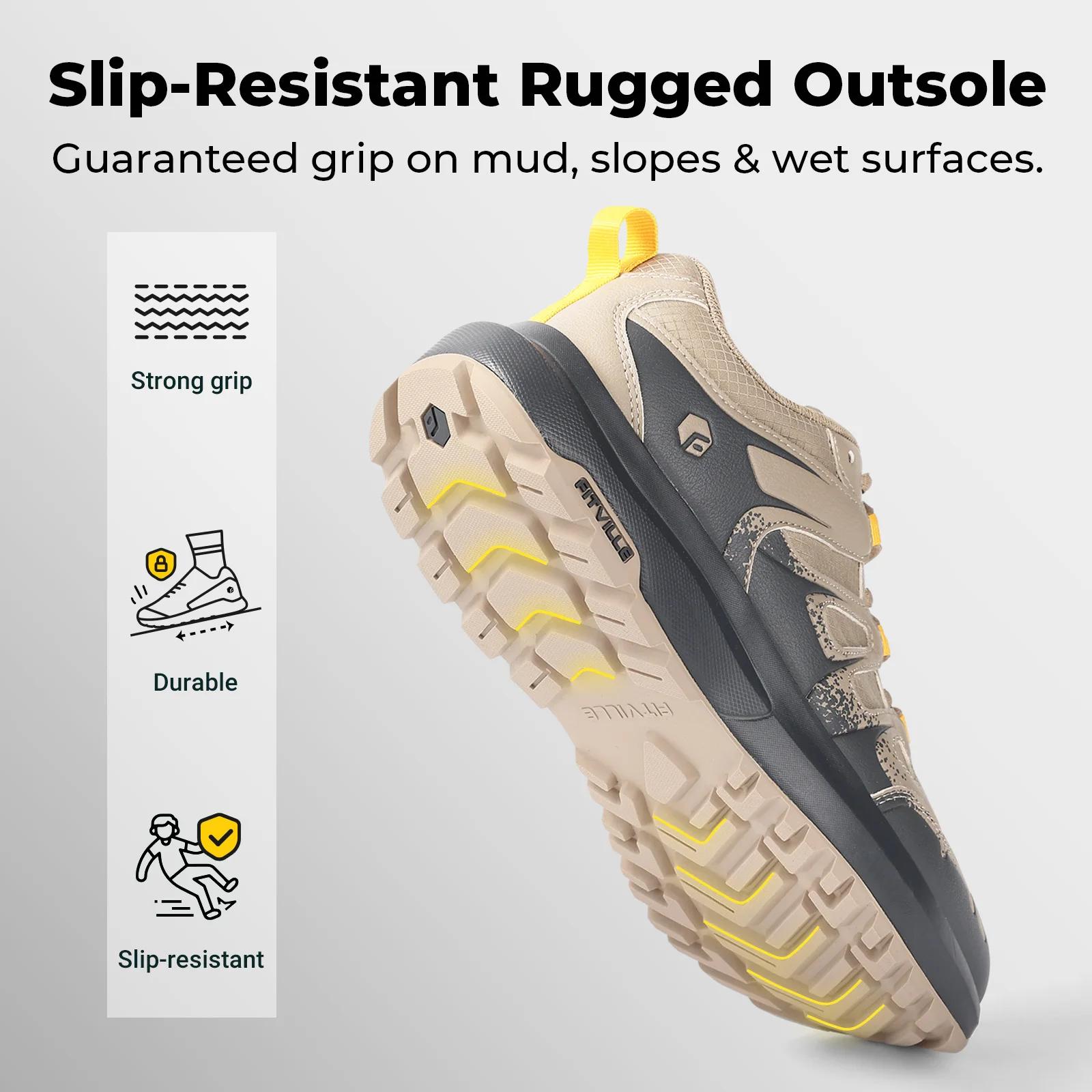 Chaussures de randonnée Fittington imperméables pour hommes, baskets larges, amortissantes, pour la