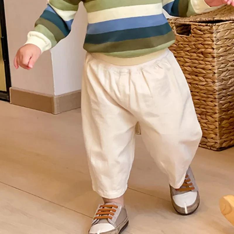 Solide garçon enfants mode pantalon enfant en bas âge vêtements été printemps bébé poche cheville lo