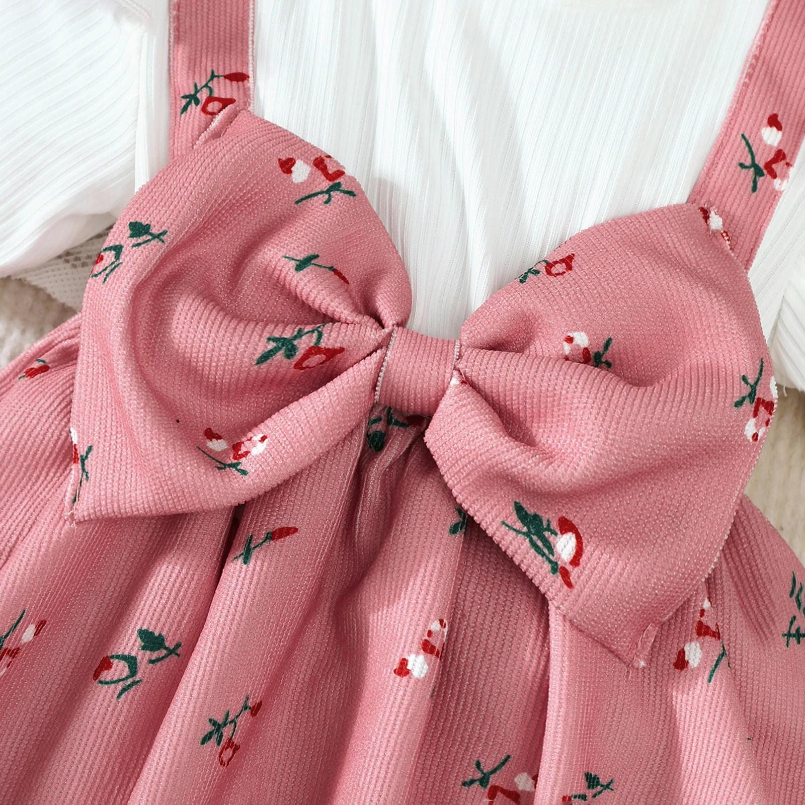 2 pièces/ensemble bébé fille robe petit Floral grand nœud été, robe + bandeau ensemble adapté pour 0