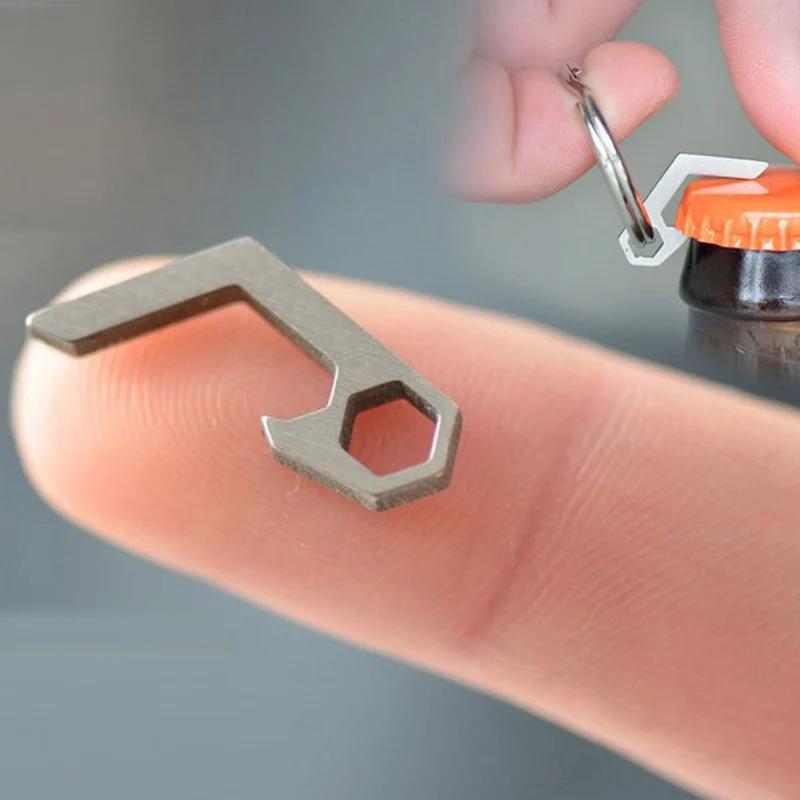 EDC Gear mini ouvre-bouteille de bière léger porte-clés outil de poche gadget utilitaire Camp en ple