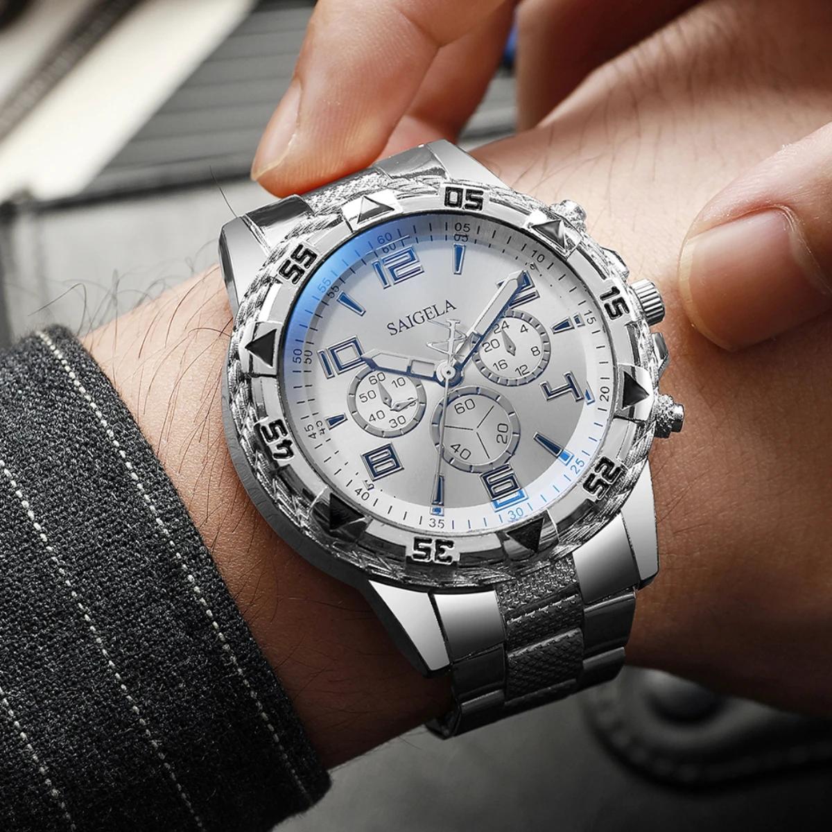 4 pièces/ensemble montres pour hommes mode cadran arabe bracelet en acier montre à Quartz ensemble (
