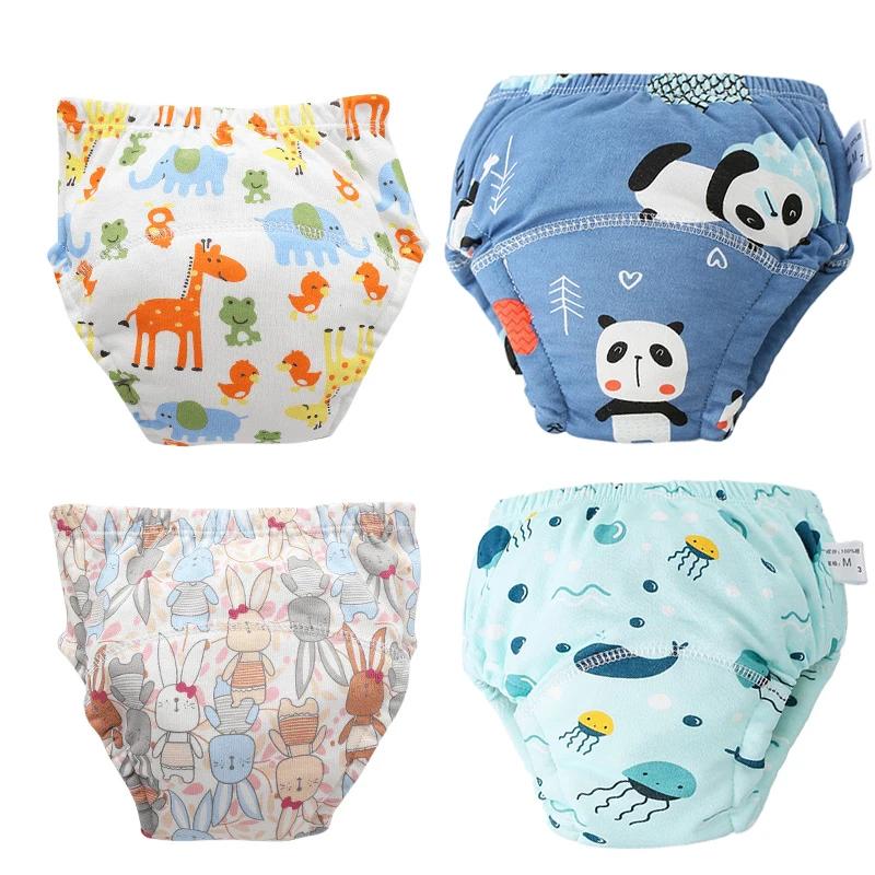 Couches imperméables réutilisables en coton doux pour bébé, shorts de pipi, pantalons d'entraînement