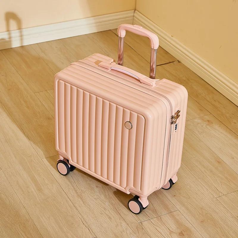 Valise de voyage de 18 pouces, jolie valise de compagnie aérienne, boîte à mot de passe, roue silenc