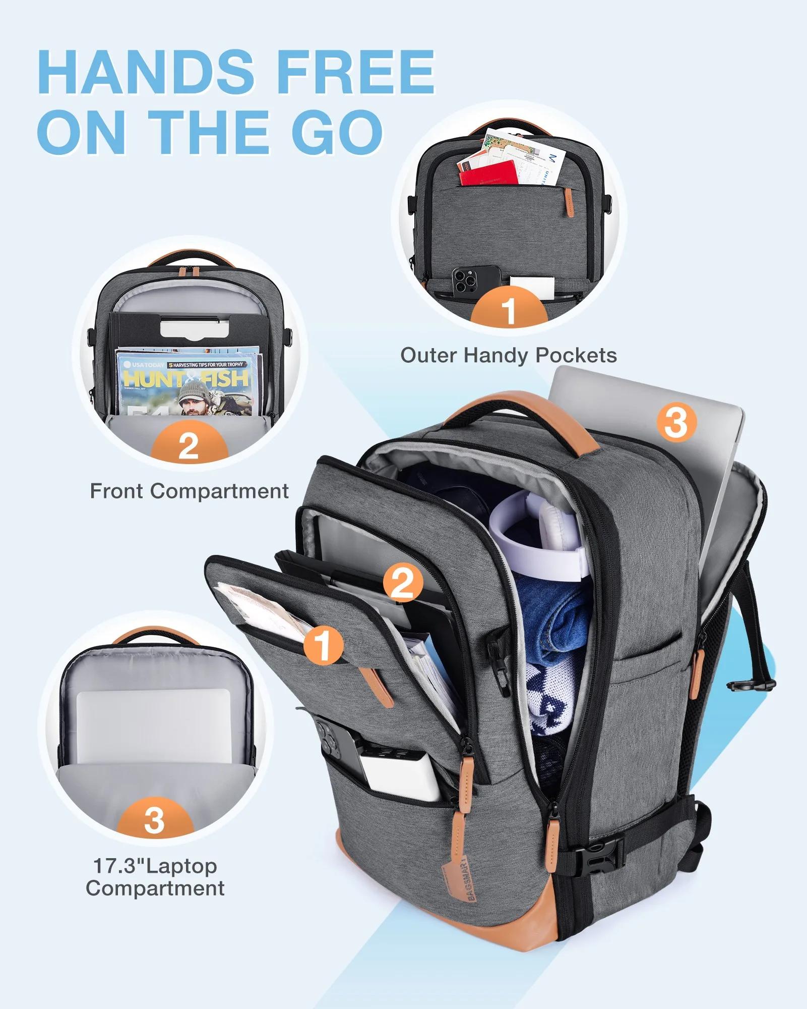 BAGSMART valise sac à dos de voyage pour Easyjet cabine sac 45x36x20 sacs à dos pour hommes remplaça