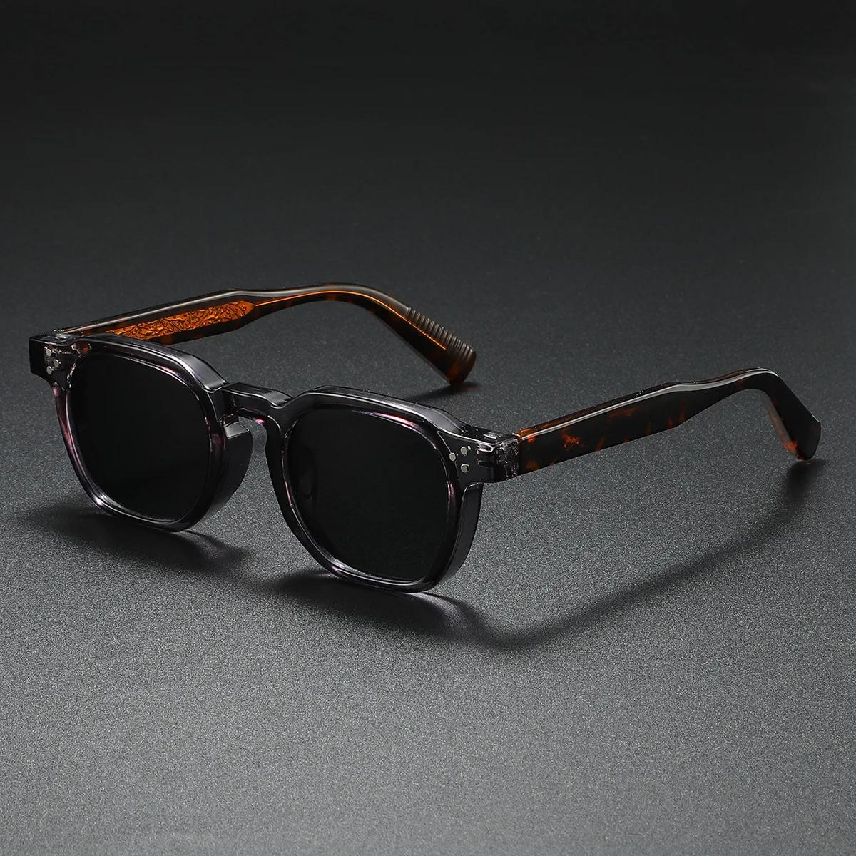 Nouvelles lunettes de soleil polarisées unisexe noyau métallique CP lunettes de soleil carrées Rivet