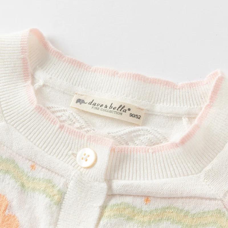 MACSpring-Cardigan en tricot floral pour filles, pull pour enfants, pull pour bébé, haut décontracté