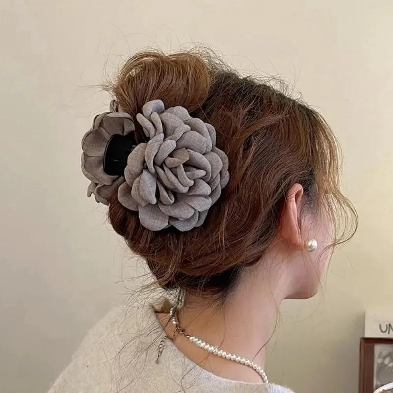 Pinces à cheveux en tissu de coton pour femmes, 16 couleurs, taille moyenne, fleur de Rose, pince à
