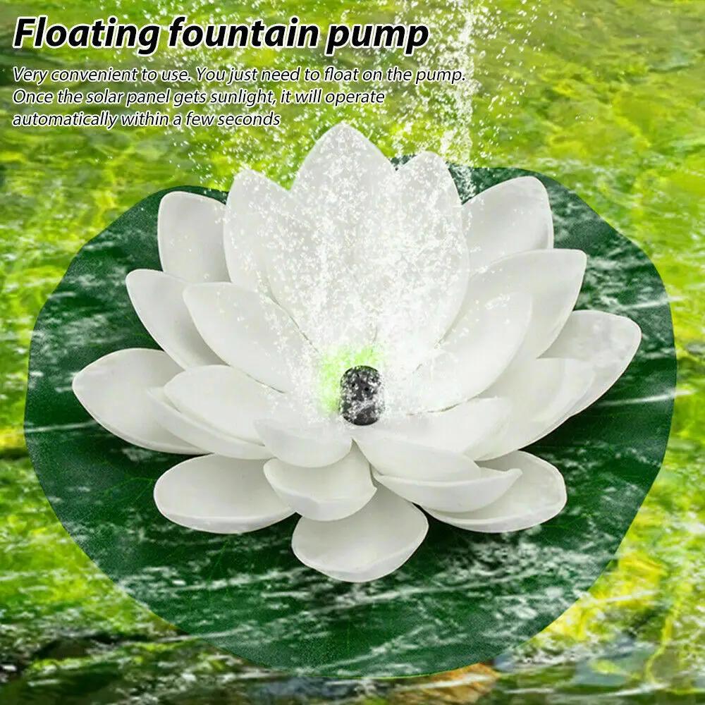 Mini fontaine à eau solaire flottante en forme de Lotus, décoration d'étang, cascade, bain d'oiseaux