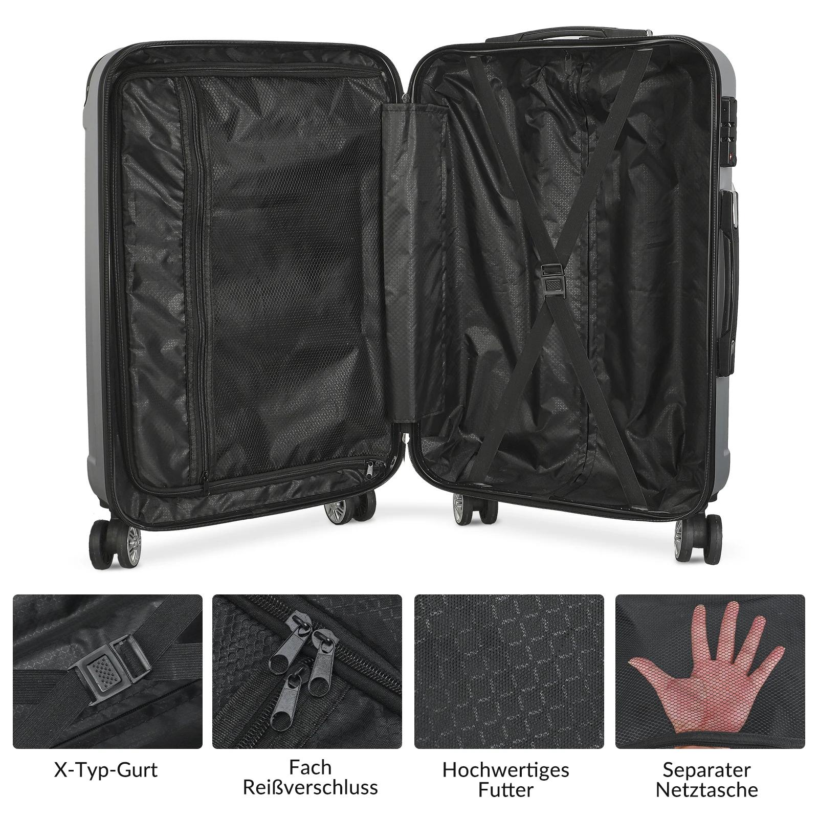 Ensemble de bagages Anajqaqia avec 4 roues et serrure à combinaison, ensemble de 3 valises, valise r