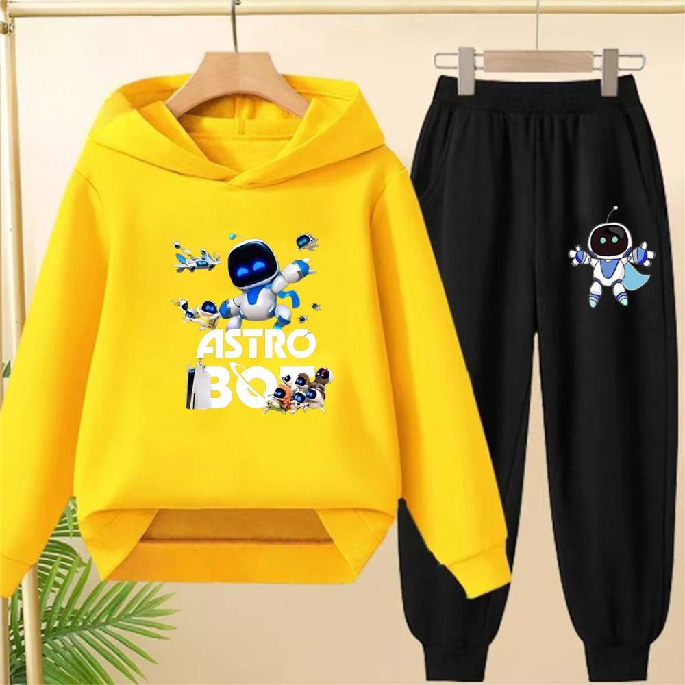 Ensemble de sport pour enfants, sweat à capuche et pantalon imprimé, ensemble 2 pièces pour garçons