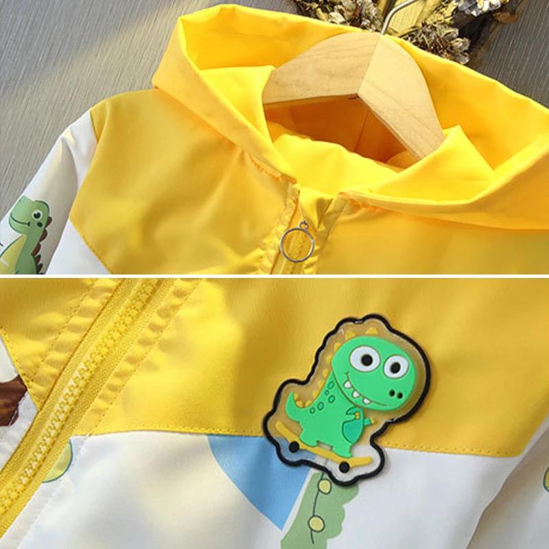 Veste à capuche dinosaure dessin animé pour bébés garçons, vêtements pour tout-petits, coupe-vent dé