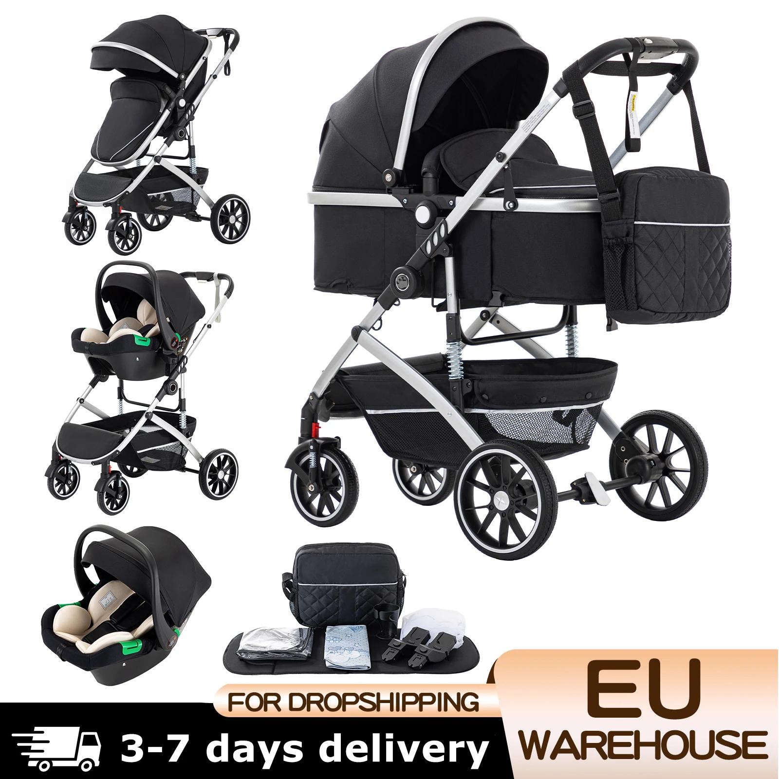 3 en 1 bébé poussette système de voyage poussette landau pour bébé avec siège auto haute paysage mul