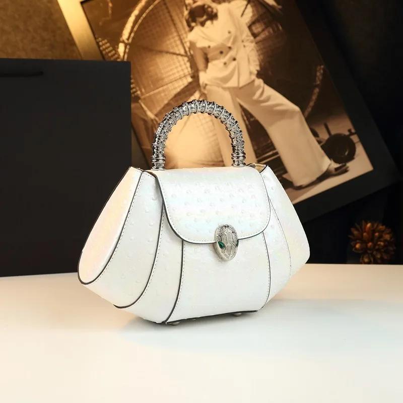 Nouveau style 2026, sac carré petit format, motif autruche, forme unique, coloré, luxe léger, patchw
