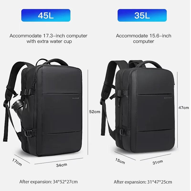 Sac à dos extensible BANGE pour ordinateur portable 17,3 pouces, imperméable, grande capacité, pour
