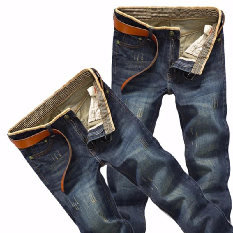 2025 Jeans décontractés hommes d'affaires jean droit pantalon en Denim extensible pantalon coupe aju
