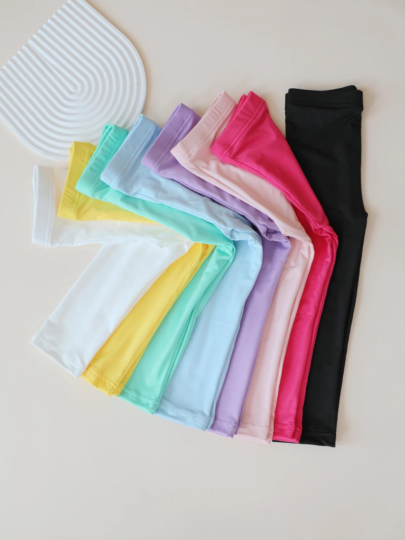 Pantalons pour filles, leggings élastiques doux pour enfants, couleur bonbon, pantalon skinny pour f