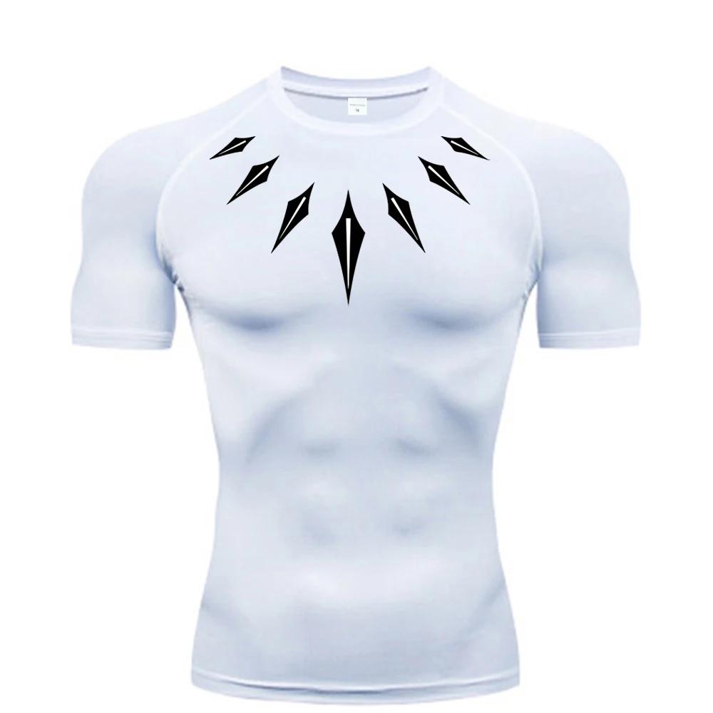 Anime hommes Compression chemise Fitness Sport course serré gymnase t-shirts athlétique entraînement