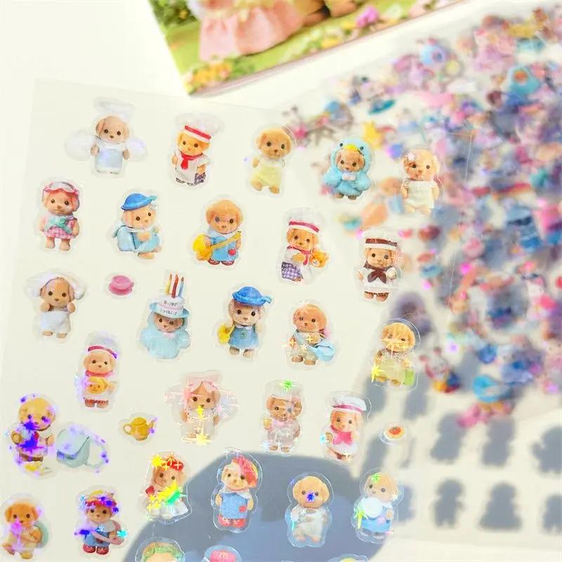 Mini autocollants de dessin animé, 8 feuilles, autocollants découpés, matériel pour manuels d'anime,