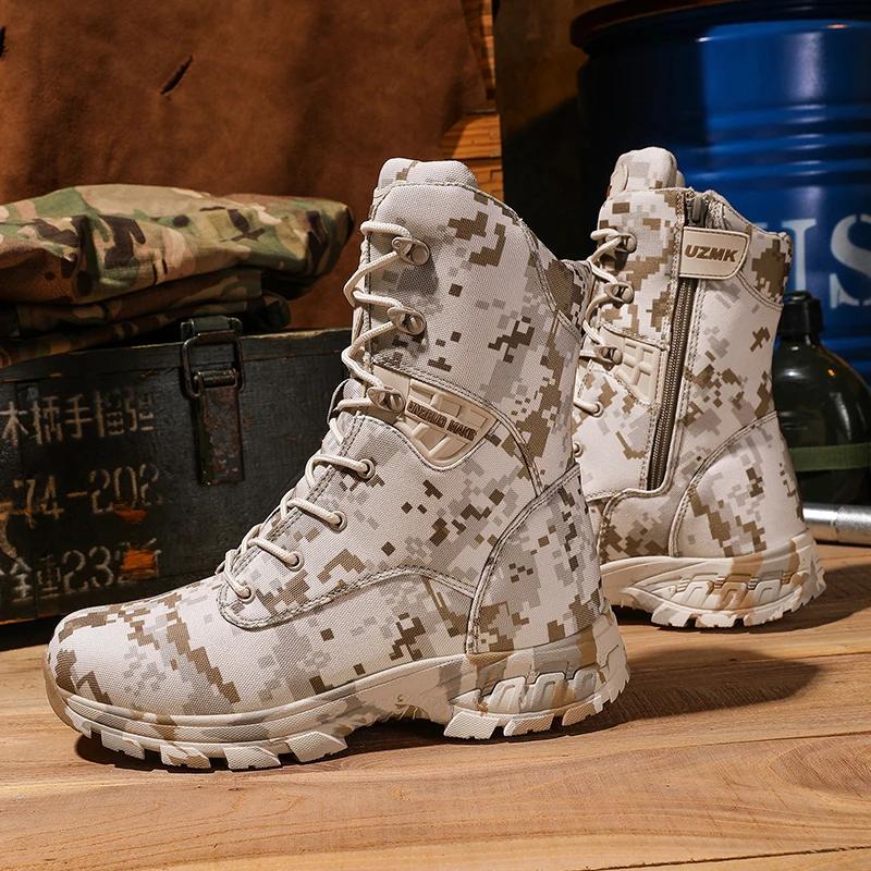 Bottes tactiques de Camouflage pour hommes, chaussures de sécurité imperméables pour l'alpinisme, la