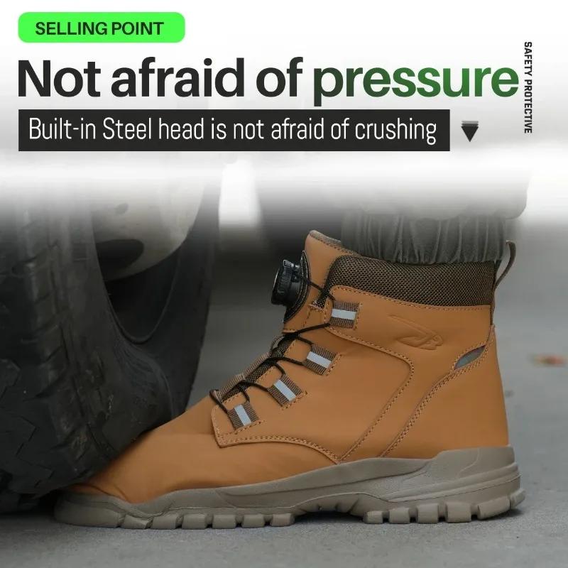 Bottes de sécurité imperméables pour le travail, bottes de protection en cuir, chaussures industriel