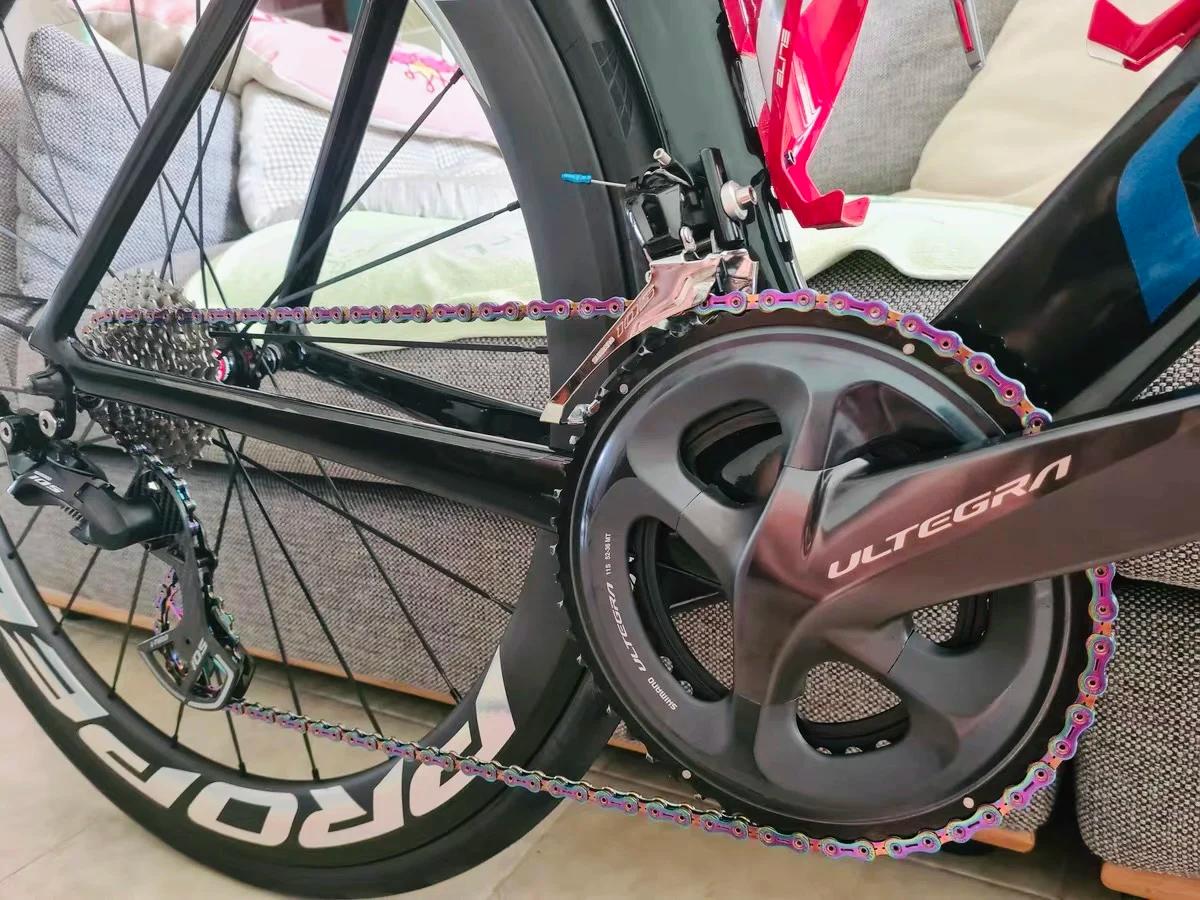 YBouches-Chaîne de vélo de route avec revêtement en titane, JO11 Speed SLA, Full Hollow 173 Slick, V