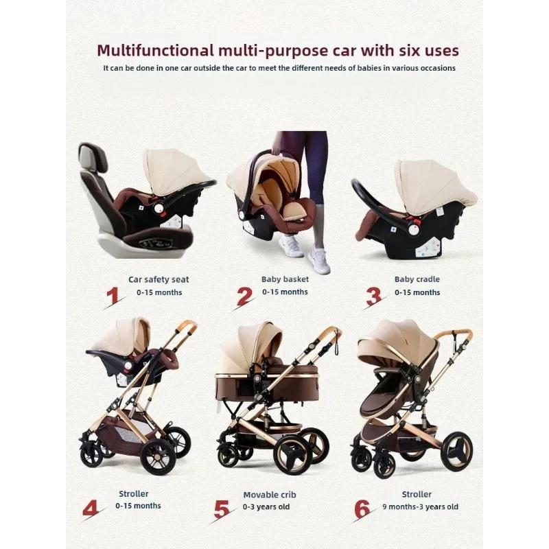 Poussette de luxe 3-en-1 Horizon avec siège auto réversible, système de voyage amortissant les chocs