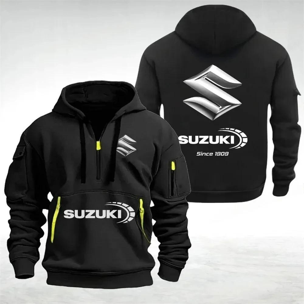 Sweat-shirts Suzuki, sweats à capuche, vestes de sport de plein air d'automne et d'hiver à demi-poch